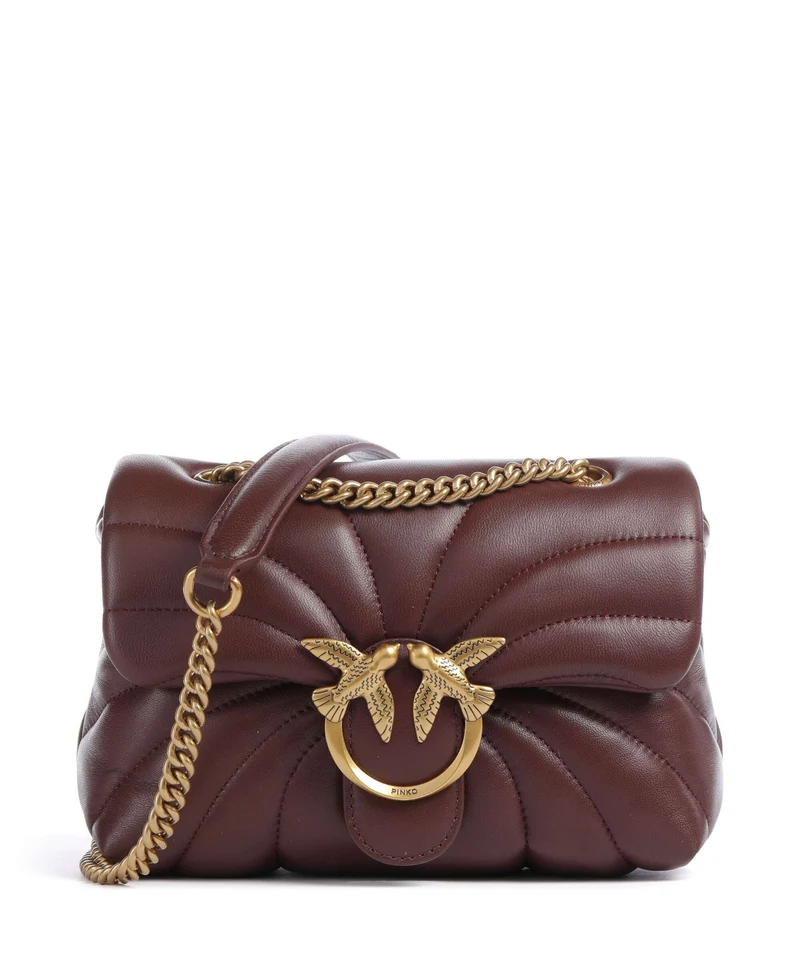 Pinko Love Puff Mini Bolso de hombro burgundy wine/antique gold