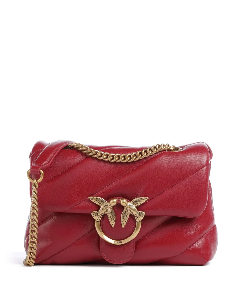 Pinko Love Puff Mini Bolso de hombro rosso scuro/antique gold