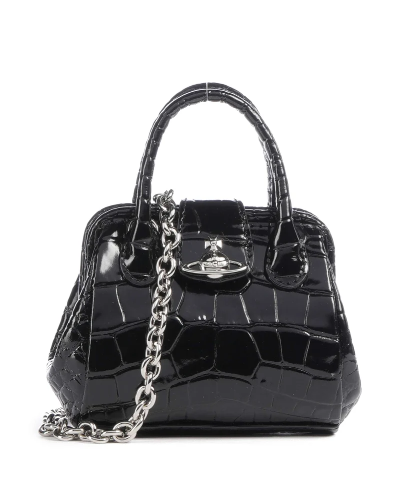 Vivienne Westwood Pamela Embossed Croc Mini Bandolera black