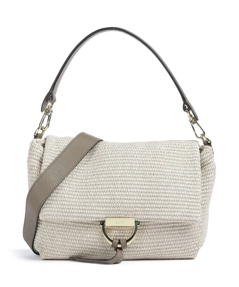 Abro Raffia Classica Temi Medium Bolso de hombro sahara