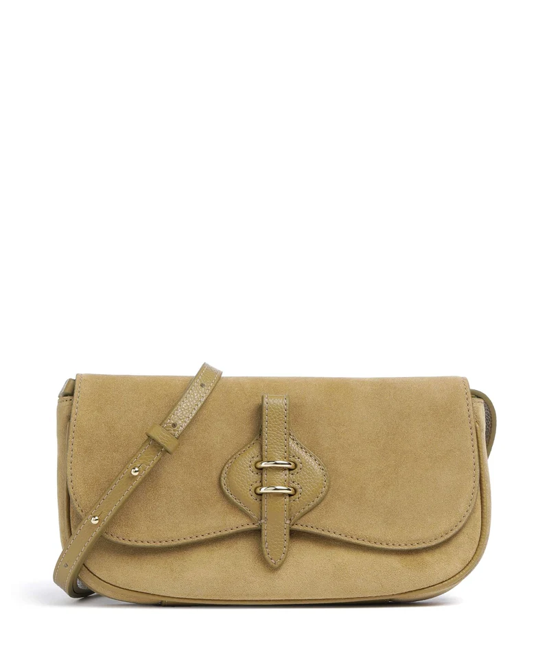 Coccinelle Mavery Suede Bandolera seagrass