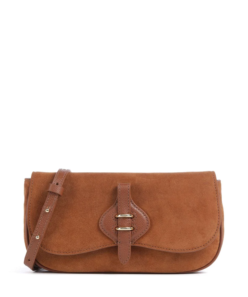 Coccinelle Mavery Suede Bandolera cognac