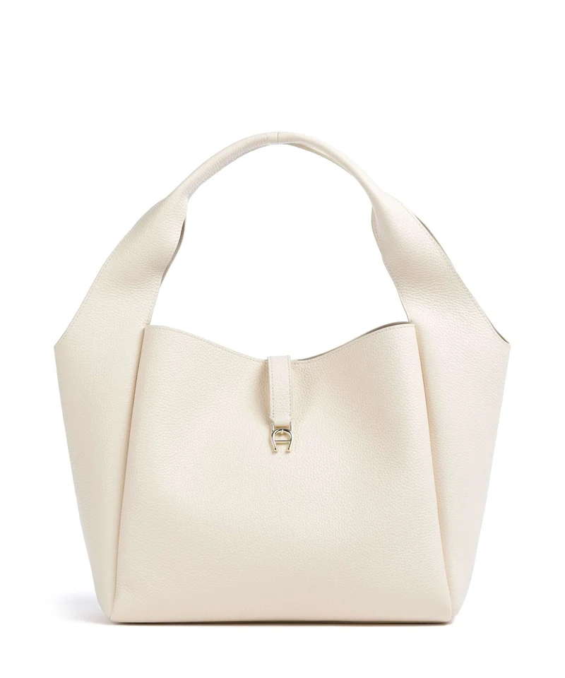 Aigner Zaira M Bolso de hobo macadamia white