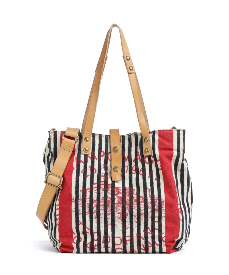 Campomaggi Bolsa shopping blue/red/beige