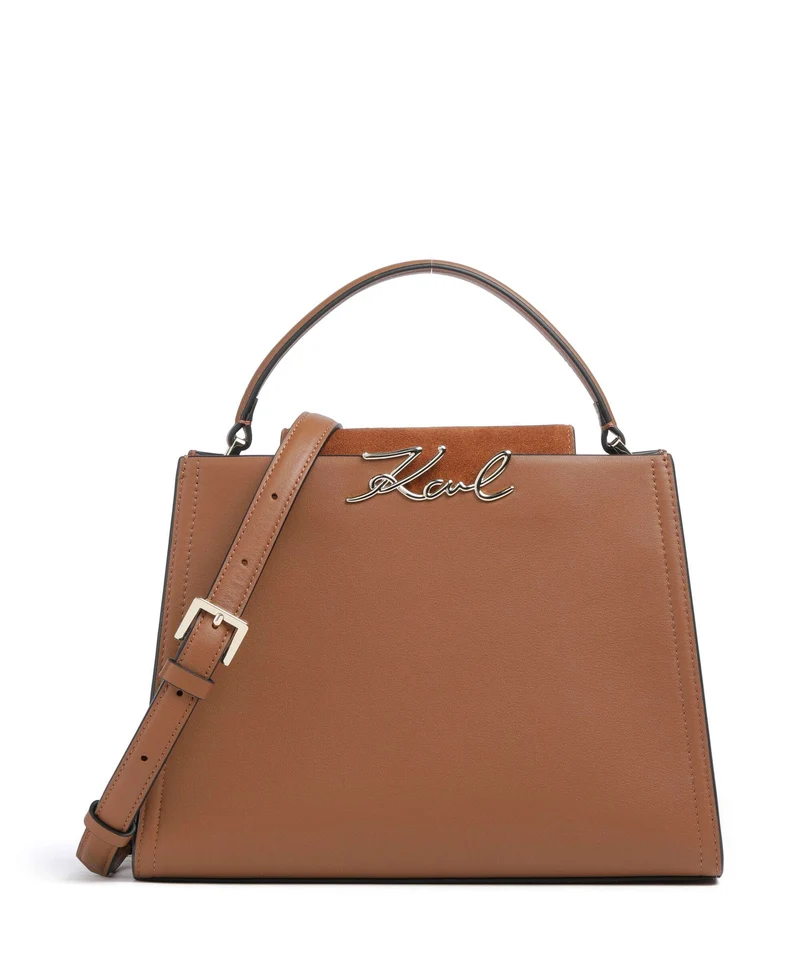 Karl Lagerfeld K/Signature Medium Bolso de mano dark tan