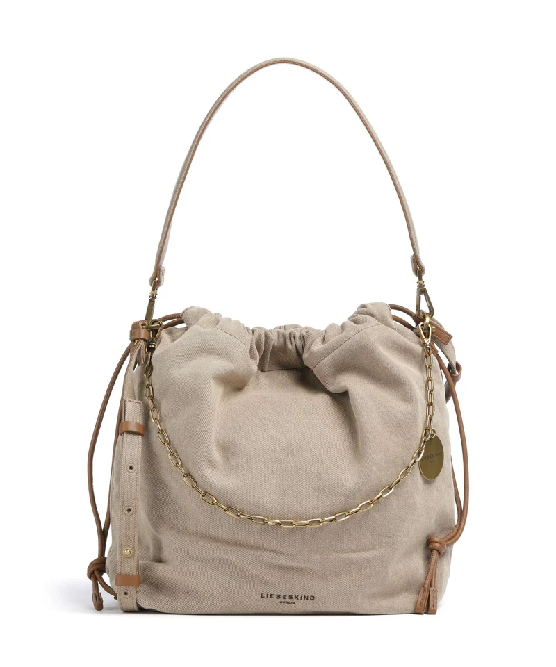 Liebeskind Lya II Denim M Bucket bolso de mano beige