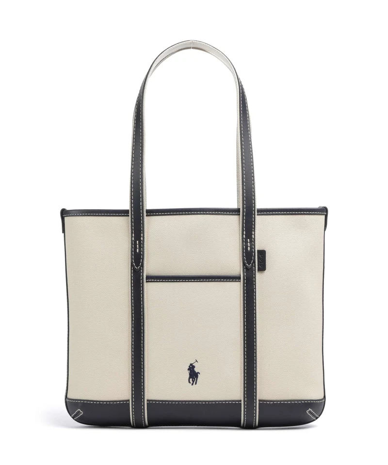 Polo Ralph Lauren Canvas Small Bolsa shopping ecru/navy