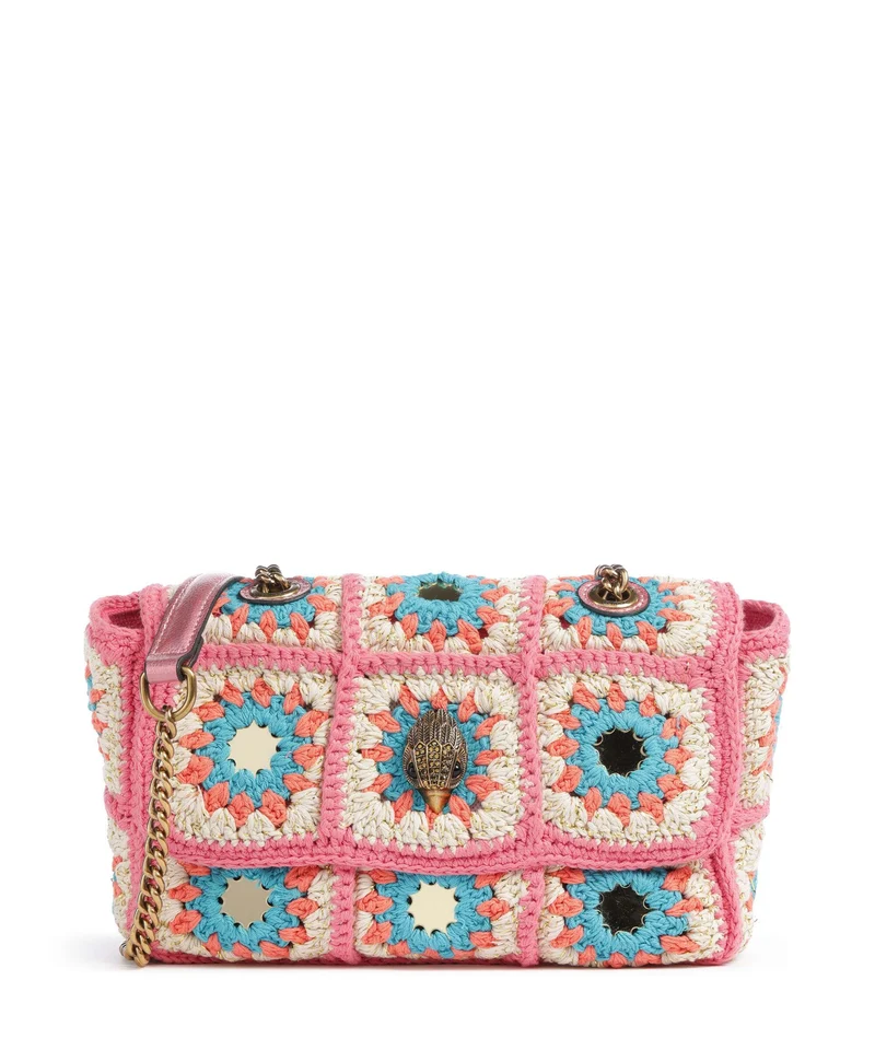 Kurt Geiger Kensington Crochet Bandolera pink combination
