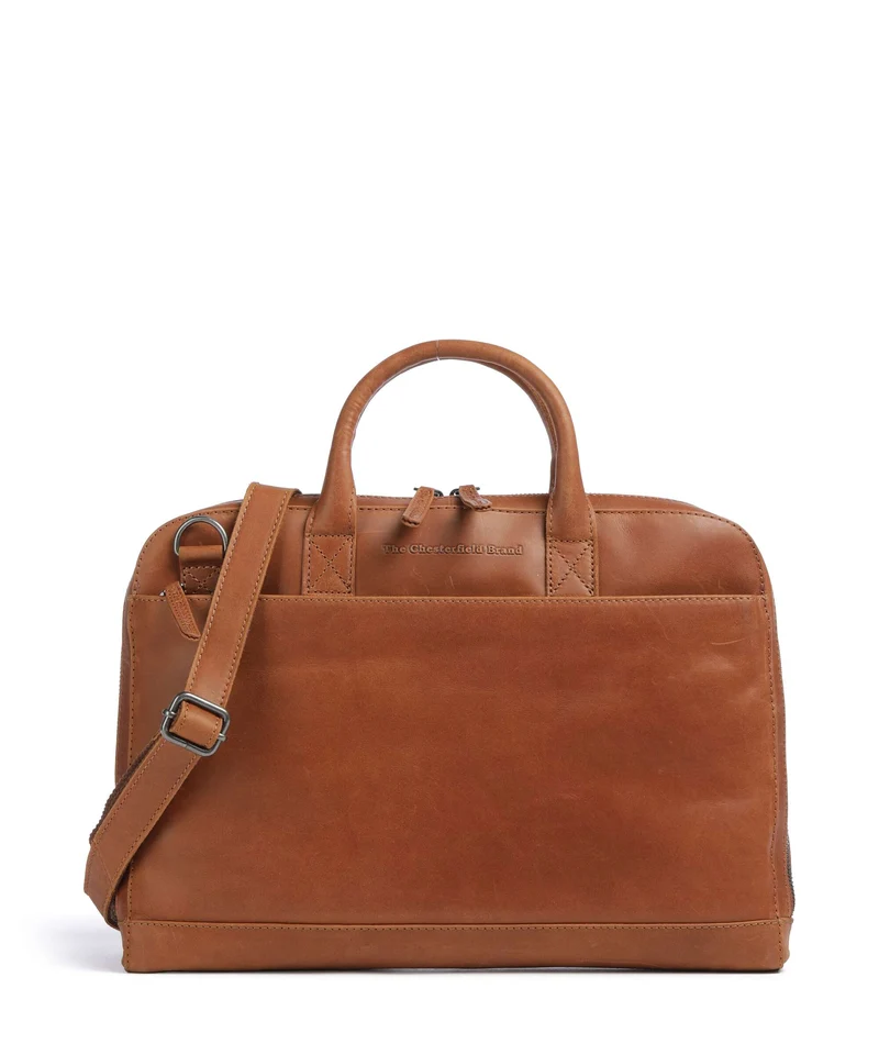 The Chesterfield Brand Wax Pull Up Cow Tilbury Maletín cognac