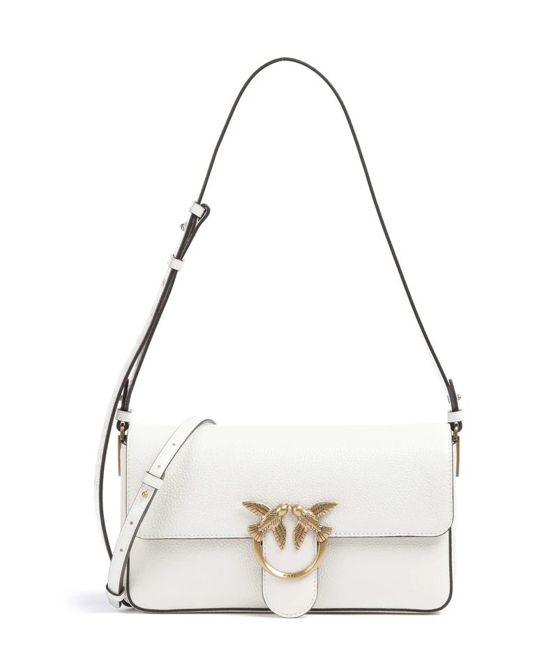 Pinko Love One Classic Slouchy Bolso de hombro bianco nembo/antique gold