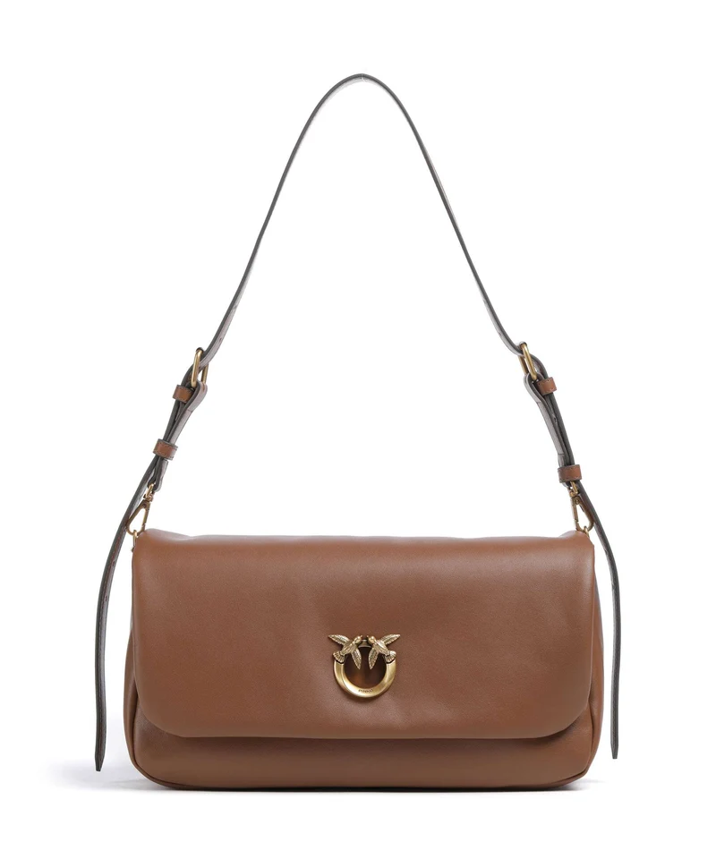 Pinko Click Soft Horizontal Bolso de hombro marrone/leone/antique gold