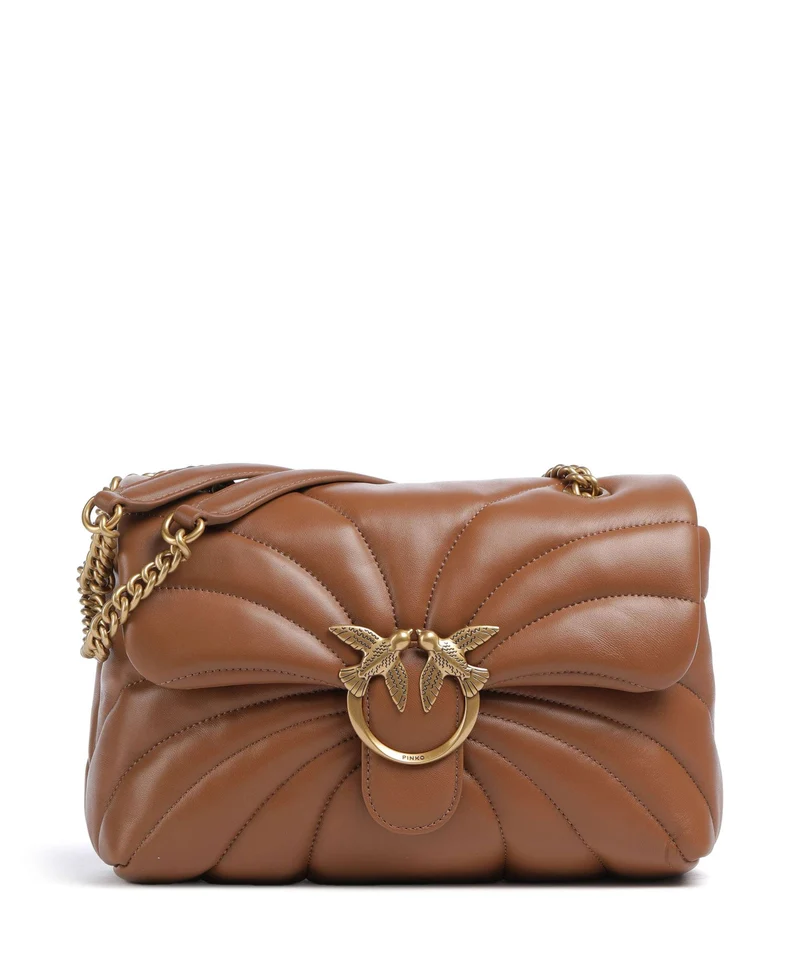 Pinko Love Puff Classic Bolso de hombro marrone/leone/antique gold