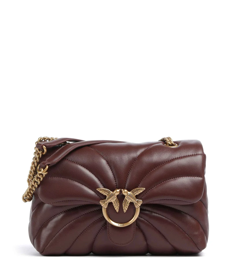 Pinko Love Puff Classic Bolso de hombro burgundy wine/antique gold