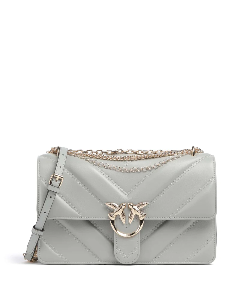 Pinko Love One Classic Bolso de hombro grigio perla/gold mordore