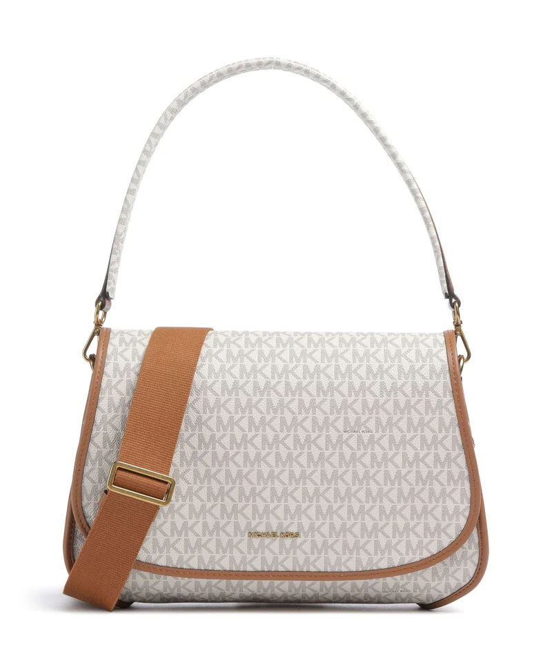 Michael Kors Holmes Medium Bolso de hombro vanilla/acorn