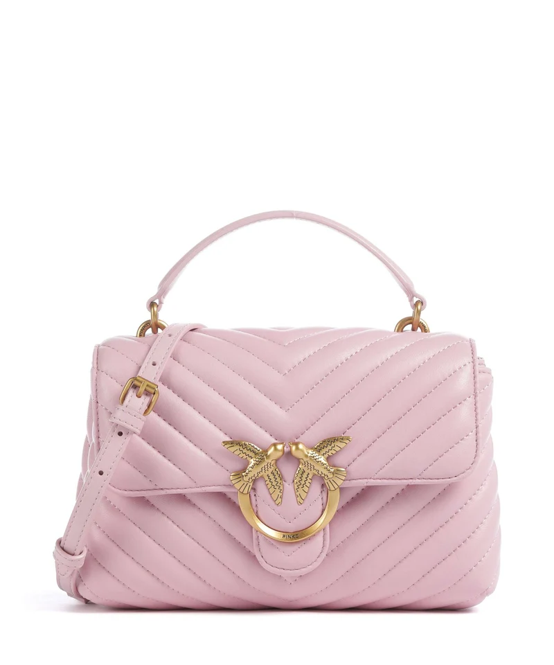 Pinko Love Lady Puff Mini Bolso de mano rosa chiaro/antique gold