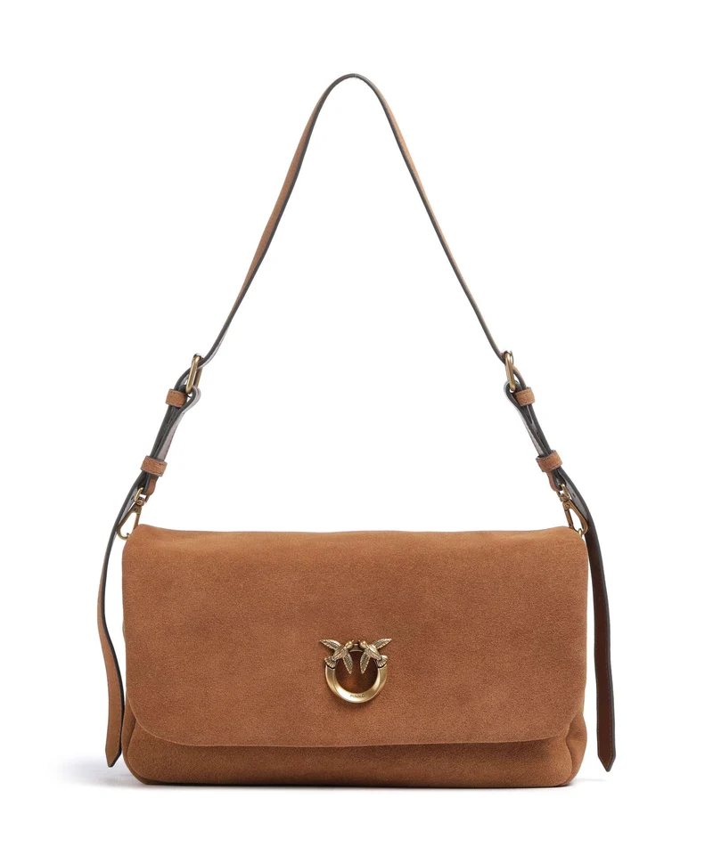 Pinko Click Soft Horizontal Bolso de hombro marrone/leone/antique gold