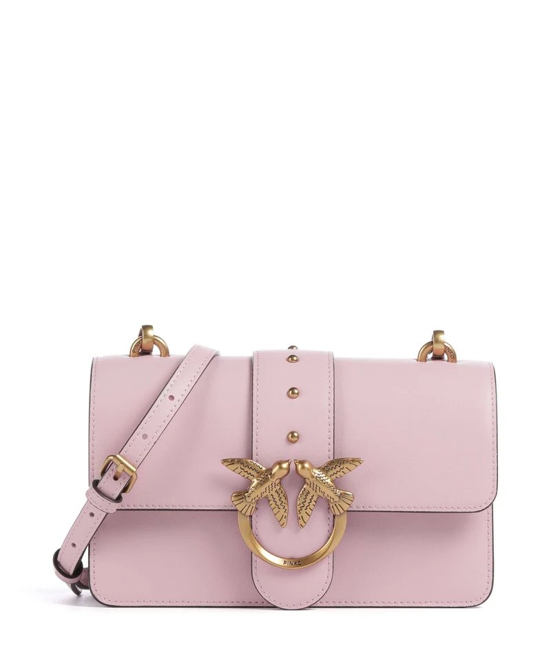 Pinko Love One Mini Bandolera rosa chiaro/antique gold