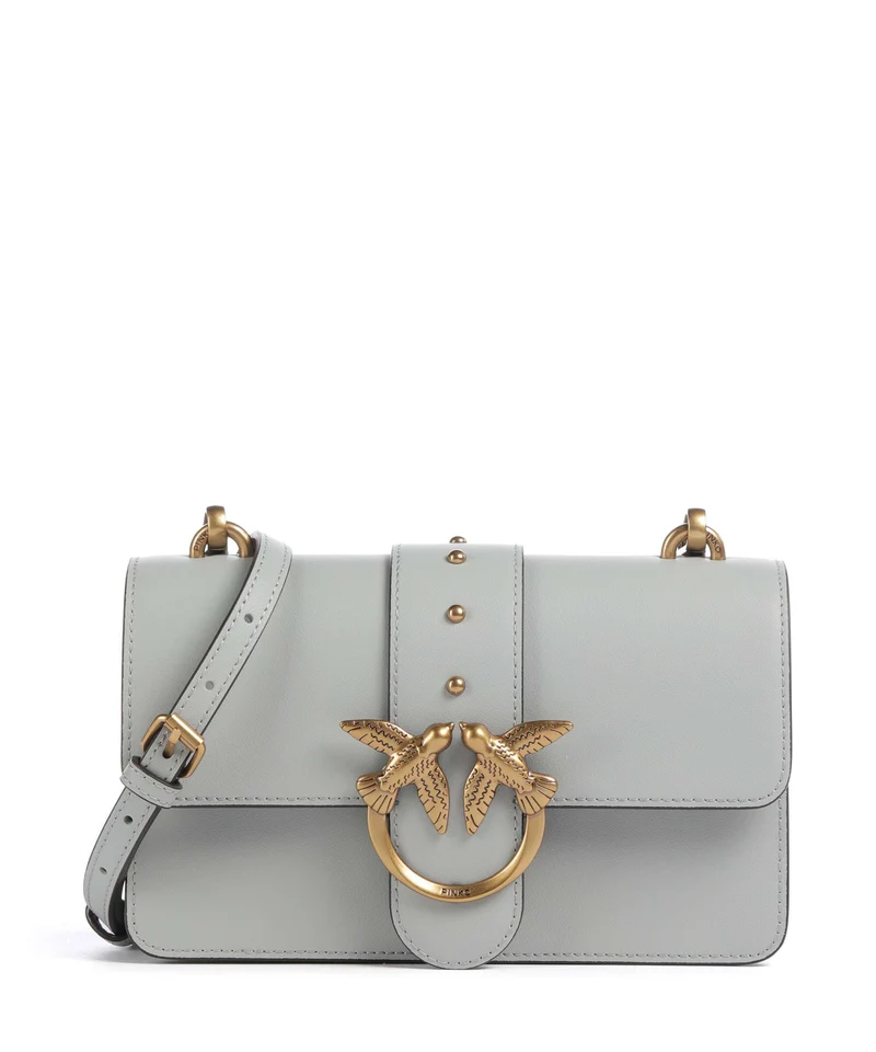 Pinko Love One Mini Bandolera grigio perla/antique gold