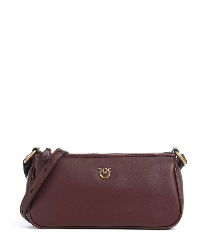 Pinko Half Moon Mini Bandolera burgundy wine/antique gold